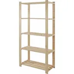 Dřevěný regál B-24 170x80x38 5 police - borovice