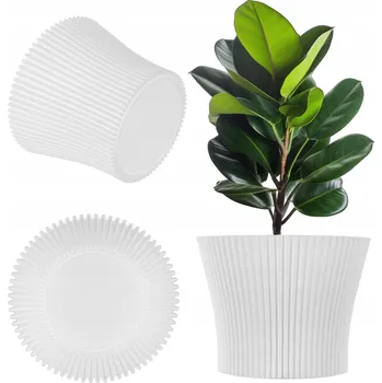 Květináč Bílý plast Květináč Kadax 13,5 cm x 13,5 x 10,5 cm