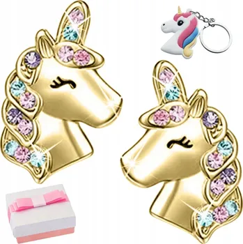 Náušnice Zlaté Náušnice s jednorožci Mennica Bydgoska