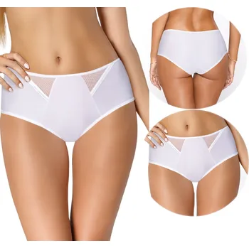 Dámské spodní prádlo ELLIE roztomilé kalhotky dámské kalhotky vysoký pas bílé XXL