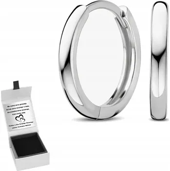 Náušnice STŘÍBRNÉ NÁUŠNICE KRUHY RHODIOVANÉ ANGLICKÉ ZAPÍNÁNÍ STŘÍBRO 925 PRO ŽENY S GRAVÍROVÁNÍ