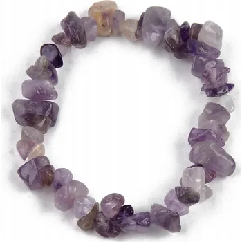 Náramek Unisex náramek z přírodního ametystu, kamínky 2-15mm, 4.5-5cm, 1 Ks