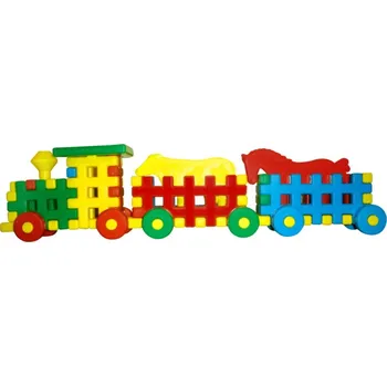 ostatní stavebnice STAVEBNICE VAFLE PRO DĚTI barevné VLÁČEK Veselé CZAKO 12m+