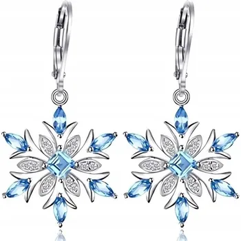 Náušnice RHODIEM POKOVANÉ STŘÍBRNÉ NÁUŠNICE SNĚHOVÉ KOULE, SNĚHOVÉ VLOČKY VLOČKY, HVĚZDY NA VÁNOCE, STŘÍBRO 925