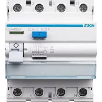 vypínač Proudový chránič Hager 4P 25A 0,03A typ A CDA425J