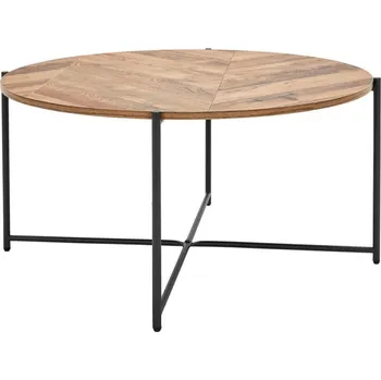 Konferenční stolek Kulatý konferenční stolek Develi 83 x 40 x 83 MDF, kov hnědá, černá