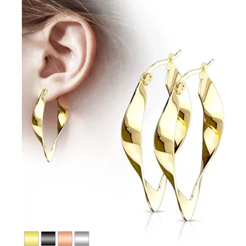 Náušnice Steel Edge Visací náušnice z chirurgické oceli 3546 Barva: Zlatá