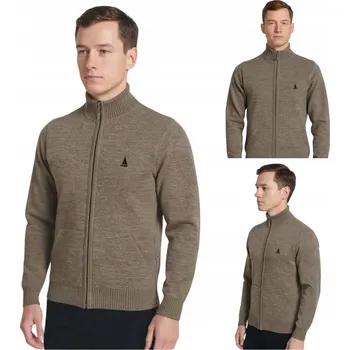 Pánský svetr Pánský propínací svetr béžový Captain Mike 5XL