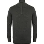 Henbury Pánský svetr se zipem H729 Grey Marl 4XL