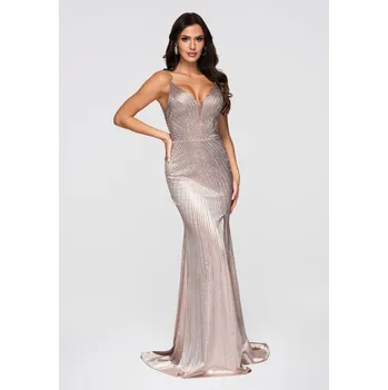 Dámské oblečení Elegantní večerní šaty La Rica Edoti krémová | vícebarevná 3488379