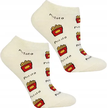 Dámské ponožky MORAJ PONOŽKY KOTNÍKOVÉ PONOŽKY DÁMSKÉ BAVLNA VZOROVANÉ HRANOLKY BÉŽOVÉ 35/38 1 Ks