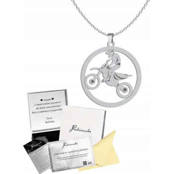 Náhrdelník Stříbrný Náhrdelník Motocross s Gravírování