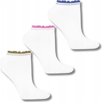 Dámské ponožky BÍLÉ BAVLNĚNÉ KOTNÍKOVÉ PONOŽKY MORAJ PONOŽKY 3 PÁRY PONOŽKY 38-41