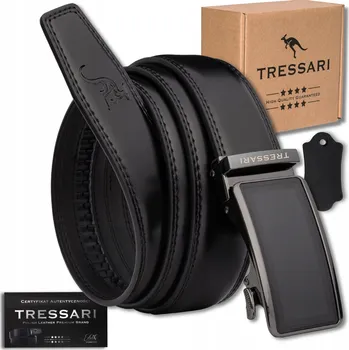 Opasek Pánský Pásek TRESSARI černý s automatickou sponou, kožený 100%, klasický