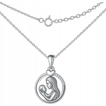 Náhrdelník STŘÍBRNÝ NÁHRDELNÍK 925 SRDCE MATKA DÍTĚ MARIA