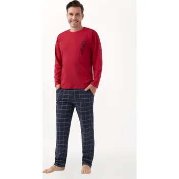 Pánské pyžamo Pánské pyžamo Luna 810 Dlouhý rukáv/nohavice 3XL Z24/25 bordó 3XL