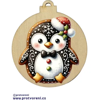 Vánoce Dekorace, vánoční, Dřevěná dekorace na stromeček z březové překližky, TUČŇÁK, 1ks