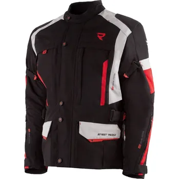 Moto oblečení Bunda na motorku Street Racer Hilax černo-šedo-červená 2XL