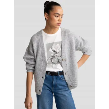 Dámský svetr BIG STAR DÁMSKÝ KARDIGAN S PŘÍMĚSÍ VLNY ŠEDÝ KARDICA 901 L/XL