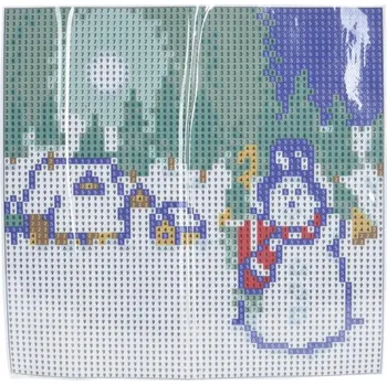 Obraz Vánoční výšivka Diamantové malování 17x17 Sněhulák