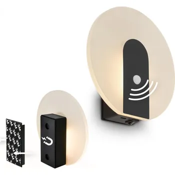 Nástěnné svítidlo BRILONER Taro nástěnné svítidlo - 2,5W, 100lm, bezdrátové, LED, s pohybové čidlo, černá 3889015