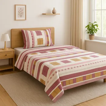 Povlečení Bavlněné povlečení, jednolůžko - Geometrie v jemných tónech