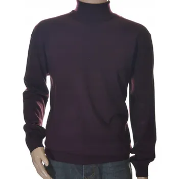 Pánský svetr Pánský svetr rolák z kašmíru a merino vlny, kašmírový, velikost XXL, 2XL, švestkový
