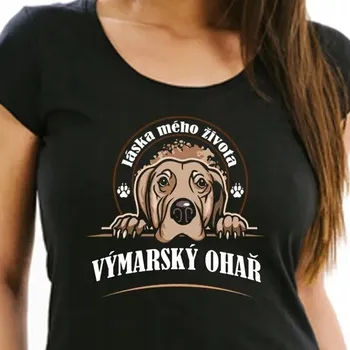 Dámské oblečení Dámské tričko STRIKER Výmarský ohař Barva: černá, Velikost: S