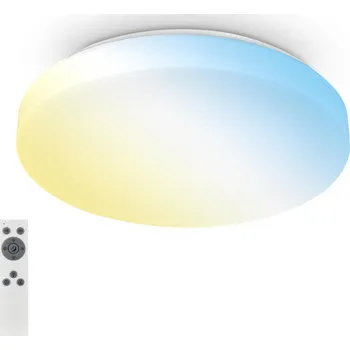BRILONER Rowno LED stropní svítidlo, stmívatelné, CCT, dálkový ovladač, kruhové 39 cm, bílé 3837016