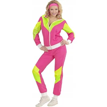 Karnevalový kostým KOSTÝM TEPLÁKOVÁ SOUPRAVA TEPLÁKOVKA 80. LÉTA SPORTOVEC RŮŽOVÁ S
