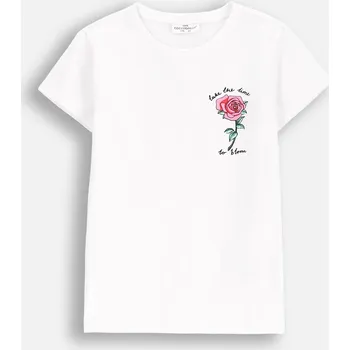 Dívčí tričko Dívčí tričko bílé s krátkým rukávem, velikost 110 Coccodrillo WC5