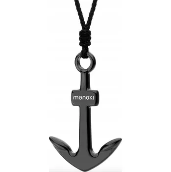 Náhrdelník Pánský náhrdelník s kotvou z oceli 316L na šňůrce MANOKI