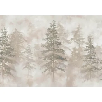 Fototapeta FOTOTAPETA LES BÉŽOVÝ STROMY BETON PŘÍRODA NA ZEĎ LOŽNICE OBÝVÁK 150x105