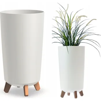 Květináč Květináč plast bílý Duda-Pol 24 cm x 24 x 45 cm