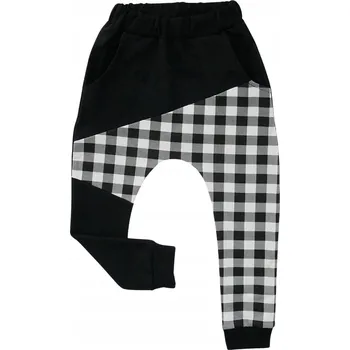 Dětská móda Chlapecké baggy kalhoty s bílou kostkou, kapsy, pohodlné, slim střih GAMET 134