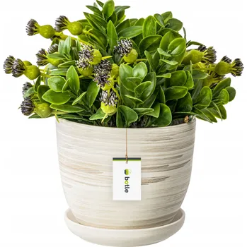 Květináč Květináč keramický béžový 21,5 cm x 21,5 cm x 17 cm