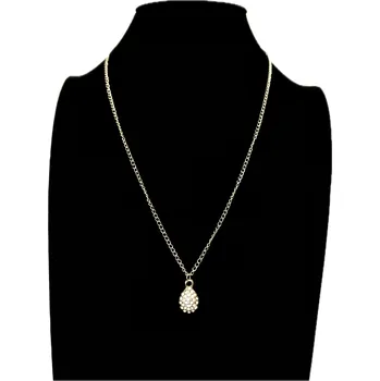 Náhrdelník Stříbrný náhrdelník s přívěskem slza a zirkony, nastavitelný řetízek N2 A