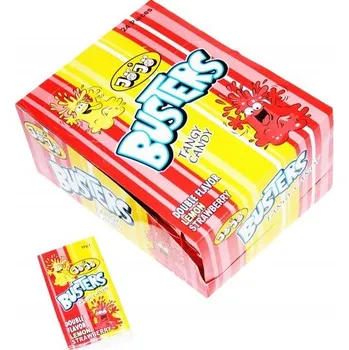 Bonbon BUSTERS - kyselé bonbónky 16 g v krabičce - CITRÓN & JAHODA (balení 24 ks) - VÝPRODEJ !!! DMT: 8/2024 (yselé MINI bonbónky / s ovocnými aromaty / v krabičce)