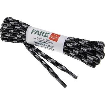 Tkaničky do bot Šněrovadlo kulaté PES 4 - 160 cm, černo-šedé