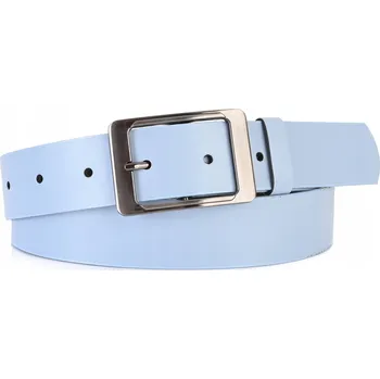 Opasek KOŽENÝ Pásek ke kalhotám 4 cm dámský Široký Přírodní kůže BABY BLUE