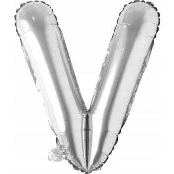 Balónek Fóliový Balónek Písmeno V 40cm Stříbrný