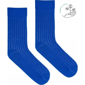 Pánské ponožky KABAK Ponožky Pomněnkově modré s fialovým proužkem, velikost 42-46