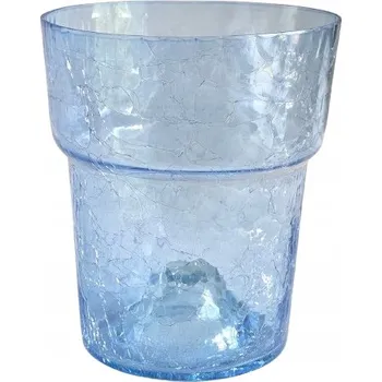 Květináč Multiitem skleněný Obal Na Květináč kulatý bezbarvý, výška 18 cm, Ø 15,5 cm