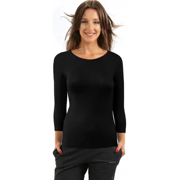 Dámská košile Sesto Senso Dámská blůzka s dlouhým rukávem a kulatým výstřihem M černá