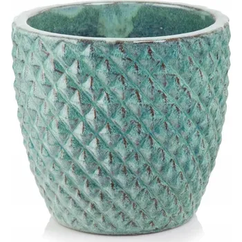 Květináč Keramický Květináč , modrý, zelený, Polnix 23 cm x 24 x 22 cm