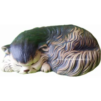 Zahradní dekorace Kočka perská spící - S