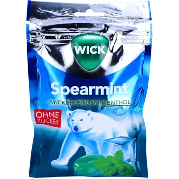 Bonbon WICK SPEARMINT BEZ BONBÓNY MENTOLOVÉ MÁTOVÉ CUKRÍKY 72g