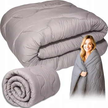 přikrývka Celoroční Přikrývka Prošívaná Antialergická Lehká Nadýchaná 180x200cm Šedá