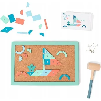 Dřevěná hračka Zatloukačka BS Toys dřevěná s kladívkem a hřebíčky 19 x 29 cm