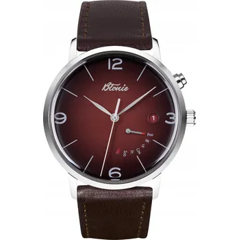 Hodinky Pánské hodinky Błonie Elektro Herc data hnědé na řemínku